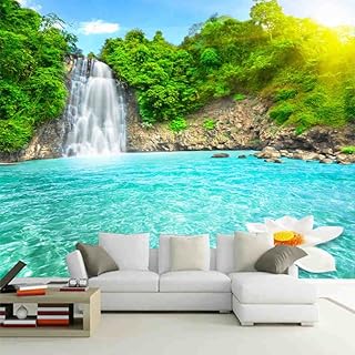Paysage naturel 3d mural forêt cascades piscines photo papier peint 3d chambre paysage