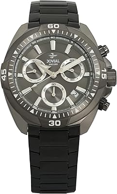Montre jovial moderne avec bracelet en métal pour homme, 44 mm, couleur gris