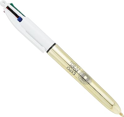 Stylo à bille rétractable bic expo 4 couleurs shine, pointe moyenne (1,0 mm)