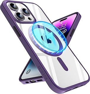 Coque magnétique puissante pour iphone 14 pro max avec magsafe [non jaunissant] [protection