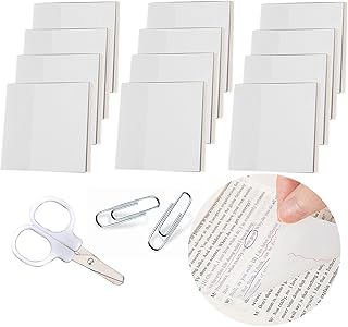 Notes autocollantes transparentes vintfen®, 600 pièces, papier autocollant transparent auto-imperméable adapté à la maison,