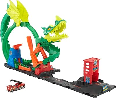 Ensemble de jouets de lutte contre le feu hot wheels city dragon
