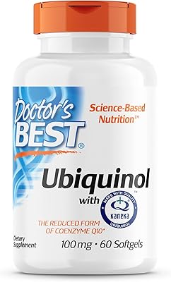Doctor's best ubiquinol avec kaneka qh, sans ogm, sans gluten, sans soja, santé