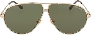 Lunettes de soleil pour hommes ft0734-h, doré/marron, 64 mm, doré/marron, 64