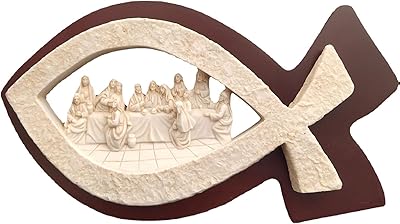 Statue de scène de la cène en forme de poisson, accessoire de fond