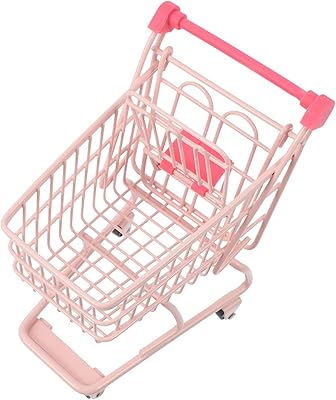 Toy&onna mini panier de supermarché en plastique, panier de courses en métal