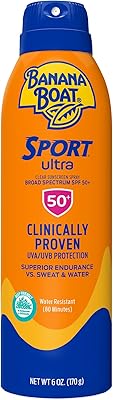 Spray écran solaire banana boat ultra sport, nouvelle formule, spf 50+, 6 oz