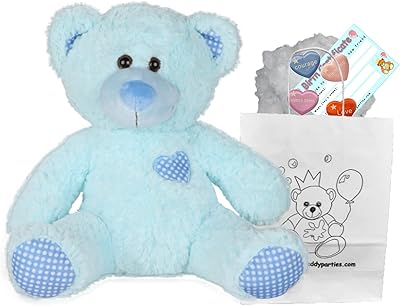 Ours en peluche bleu peluche douce 10" 25 cm construisez votre propre