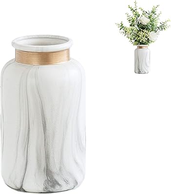Vase à fleurs en porcelaine motif marbre pour la décoration intérieure