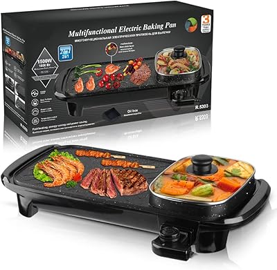 Gril électrique de table antiadhésif portable sans fumée et marmite shabu