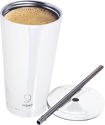 Tasse à double paroi de 500 ml avec couvercle et paille tasse isolée
