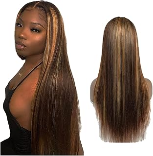 Perruque de cheveux humains ombrés blonds perruque lisses p4-30 4x4 fermeture en dentelle
