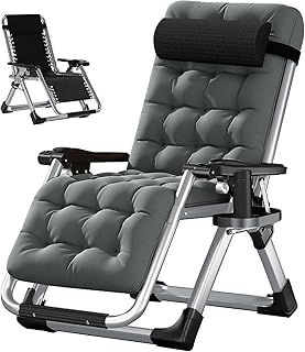Chaise longue portable pliable zero gravity avec oreiller doux amovible, appui-tête et porte-gobelet, chaise de relaxation de patio. Achetez en toute sérénité sur Diaytar