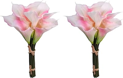 Yatai 24 pièces fleurs de lys calla artificielles au toucher réel fleurs
