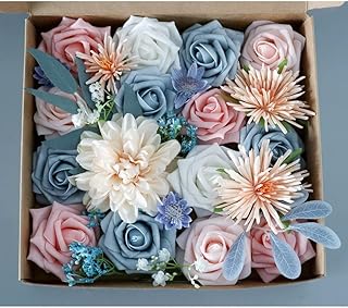 Boîte combinée de fleurs artificielles, fleurs artificielles en soie pour décoration de gâteau de mariage, centres de table fleuris pour décoration de table (couleur 2). Plus de choix, moins de dépenses avec Diaytar