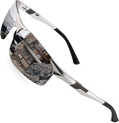 Lunettes de soleil polarisées de conduite pour hommes bokclar, monture en métal
