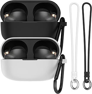 Kastwave housse pour casque sony wf-1000xm4 avec mousqueton et dragonne en silicone, protection
