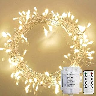 100 lumières led alimentées par batterie de 368 pieds avec minuterie automatique