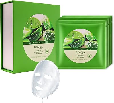 Masque facial en feuille d'aloe vera biologique veiden series pour soulager les coups