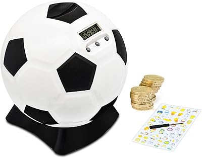 Tirelire numérique avec grand compteur de football pour l'éducation préscolaire des enfants