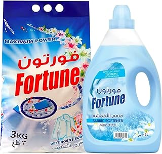 Ensemble de lessive en poudre forten super saver 3 kg avec assouplissant 3