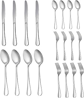 Ensemble d'argenterie arabest 20 pièces, ensemble de couverts en acier inoxydable pour 4