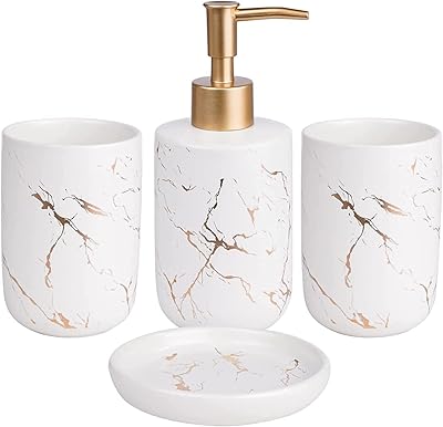 Ensemble d'accessoires de salle de bain, 4 pièces d'accessoires de salle de bain