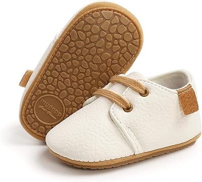 Chaussures en cuir à lacets pour bébés garçons et filles