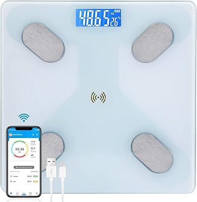 Balance intelligente multifonctionnelle sky-touch pour mesurer la graisse corporelle, balance numérique intelligente led