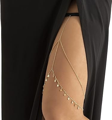 Été multicouche jambe étirement cuisse chaîne bijoux élastique cuisse chaîne bikini corps chaîne