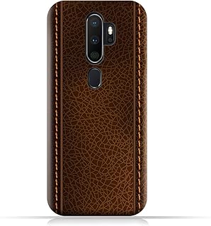 Coque de protection amc design en silicone et tpu avec motif cuir marron