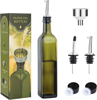 Amerteer bouteille distributrice d'huile d'olive de 17 oz/500 ml pour la cuisine, ensemble distributeur d'huile et de vinaigre de qualité supérieure avec verseurs, entonnoir et étiquettes. Explorez un monde de bonnes affaires sur Diaytar Sénégal