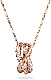 Collier avec pierres blanches plaquées or rose de la collection twist, plaqué couleur