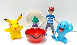 Shokah® ensemble de jouets pokémon 4 pièces et 1 poke ball, mini jouets