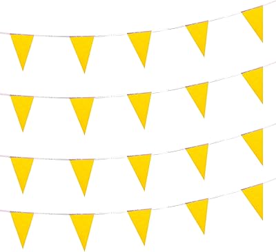 Bannière otop jaune uni de 100 pieds, drapeaux triangulaires pour grande ouverture, décoration