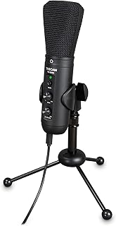Microphone à condensateur usb tascam tm-250u pour podcasting, conférences, enregistrement sur ordinateur