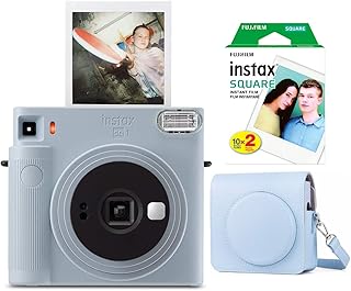 Appareil photo instantané fujifilm instax square sq1 (bleu glacier) avec double film carré