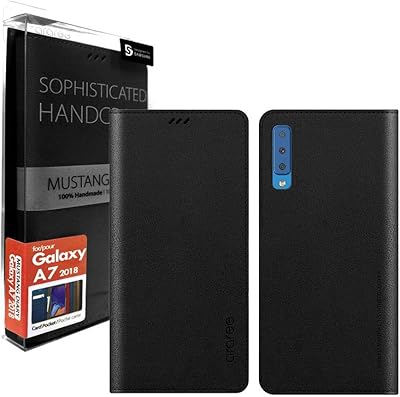 Étui à rabat en cuir pour samsung galaxy a7 (2018) araree mustang diary