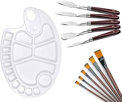 12 pièces pinceaux à peinture couteaux palette l'huile en acier inoxydable outils