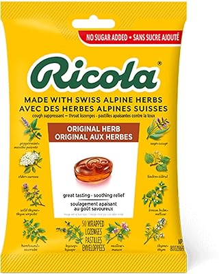 Gouttes antidiabétiques sans sucre ricola mountain 50 pastilles