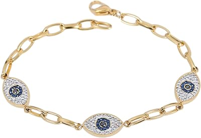 Moonstone femmes dames bijoux de mode classique triple zircon cubique méchant oeil lien