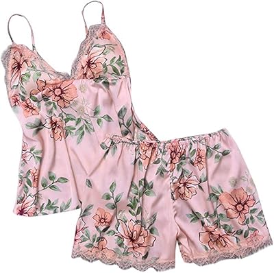 Ensemble pyjama sexy en satin pour femmes, maison d'été et vêtements de nuit