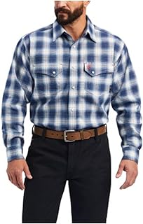 Chemise de travail à manches longues et boutons-pression fr rayburn pour hommes, bleu