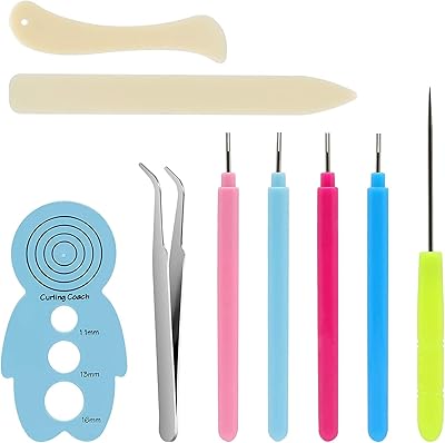 Ensemble d'outils et de fournitures de quilling multifonctions à fentes delfino de 8