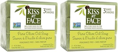 Savon à l'huile d'olive pure kiss my face 118 g, paquet de 6