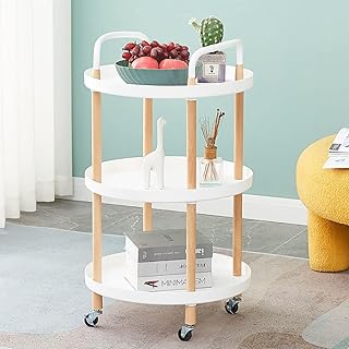 Table basse d'appoint de canapé, mini chariot mobile avec étagères de rangement multicouches
