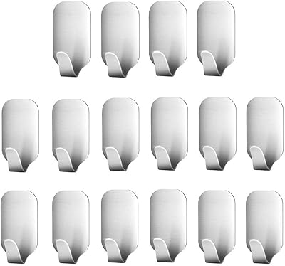 16 crochets adhésifs robustes et imperméables en acier inoxydable pour manteau, chapeau, serviette, robe, clés, vêtements, serviette murale à suspendre pour la maison, le bureau, la cuisine, la salle de bain. Catalogue géant, prix mini chez Diaytar Sénégal