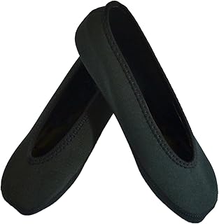 Pantoufles plates de ballet d'intérieur nofoot pour femme, noir, taille s