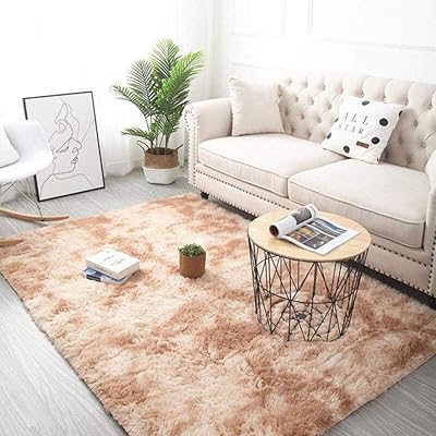 Aomerrt tapis gris teinture en peluche tapis doux pour salon chambre tapis