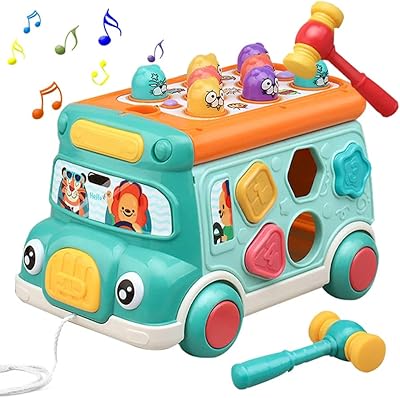 Jouet de bus amerteer push pull, jouets d'apprentissage musical pour bébé avec son